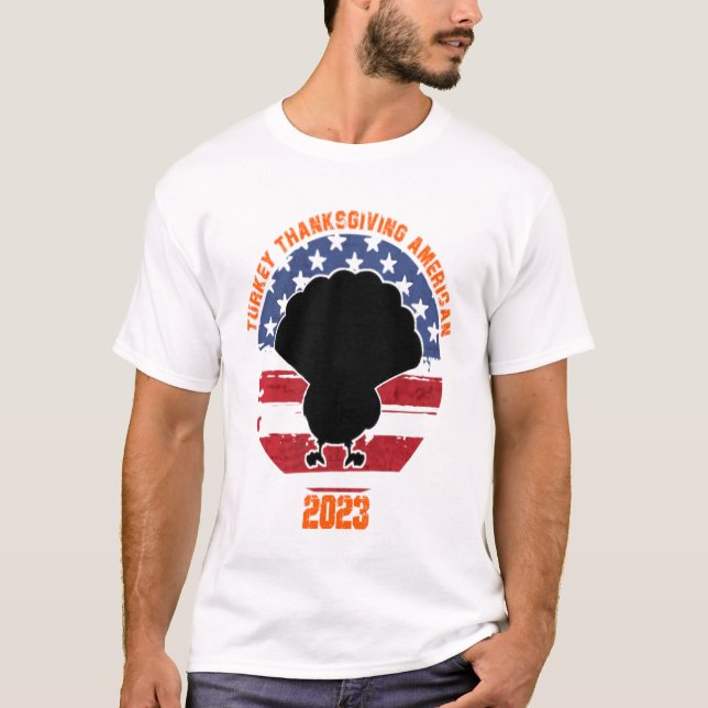 kalkon thanksgiving american 2023 | roligt thanksg t shirt (Framsida)