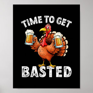 Kalkon Tid Att Komma Retro Roligt Thanksgiving M Poster
