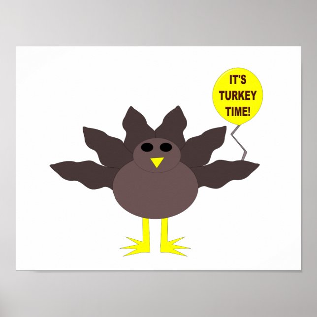 Kalkon Tid Thanksgiving Affisch (Framsidan)