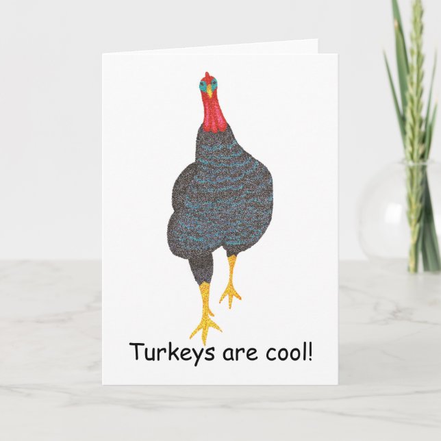 Kalkoner är coola, pointillism Greeting Cards Helgkort (Framsida)