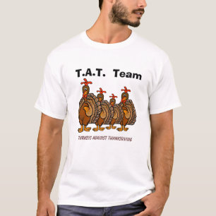Kalkoner mot den roliga T-tröja för thanksgiving T Shirt