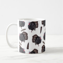 Kalkoner och fjädrar - Vitkaffe Mugg