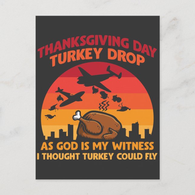 Kalkonfall Thanksgiving Dag Gud är min vittne Vykort (Framsida)
