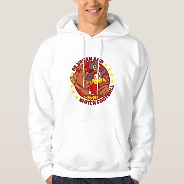 Kalkonfotboll i happy thanksgiving hoodie (Framsida)