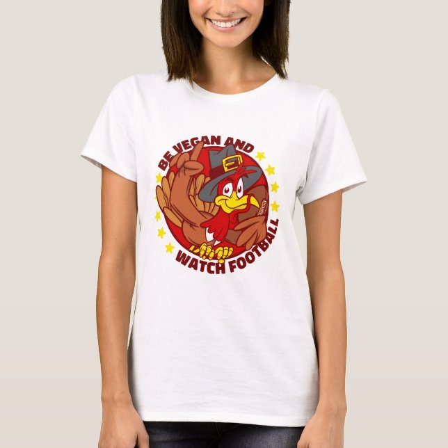 Kalkonfotboll i happy thanksgiving t shirt (Framsida)