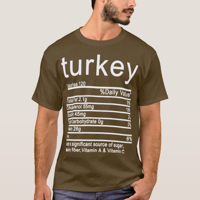 kalkonnäringspåverkan (Facts Funny Thanksgiving) T Shirt (Framsida)