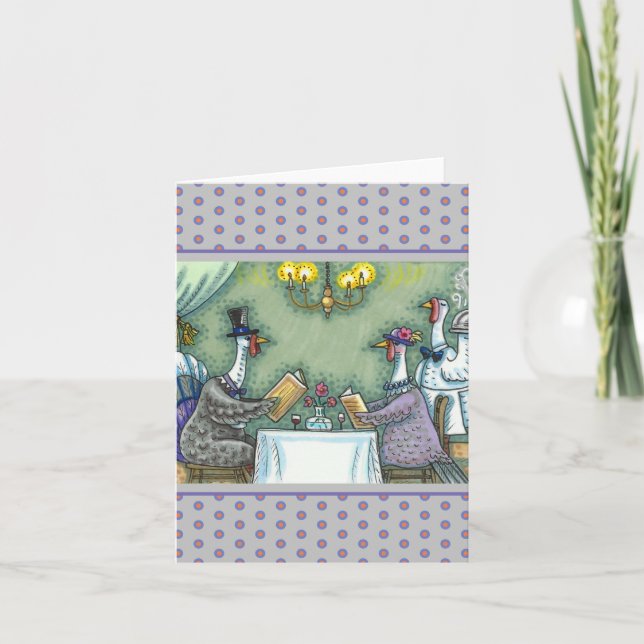 KALKOON FINT MIDDAGSMÅLTID, THANKSGIVING FÅGEL HUM KORT (Framsida)