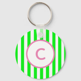 Kalkrandig nyckelring med monogram