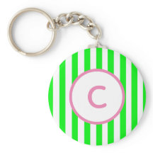 Kalkrandig nyckelring med monogram
