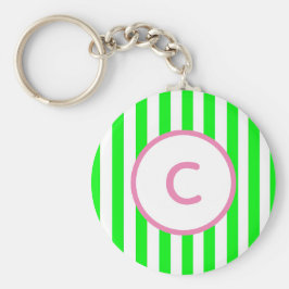 Kalkrandig nyckelring med monogram