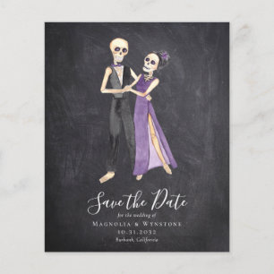 Kalkstensskelettpar Halloween Spara datum