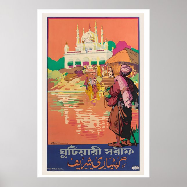 Kalkutta Indien Vintage Resemaffisch Poster (Framsidan)
