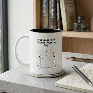 Kalkyl & Kaffeälskare   Matematiklärares Dagliga R Två-Tonad Mugg