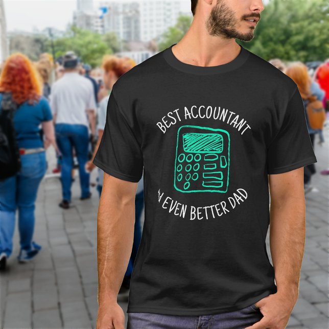 Kalkylator Hand plockade | Bästa revisor Pappa Bla T Shirt (Skapare uppladdad)