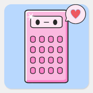 Kalkylator Kärlek Fyrkantigt Klistermärke