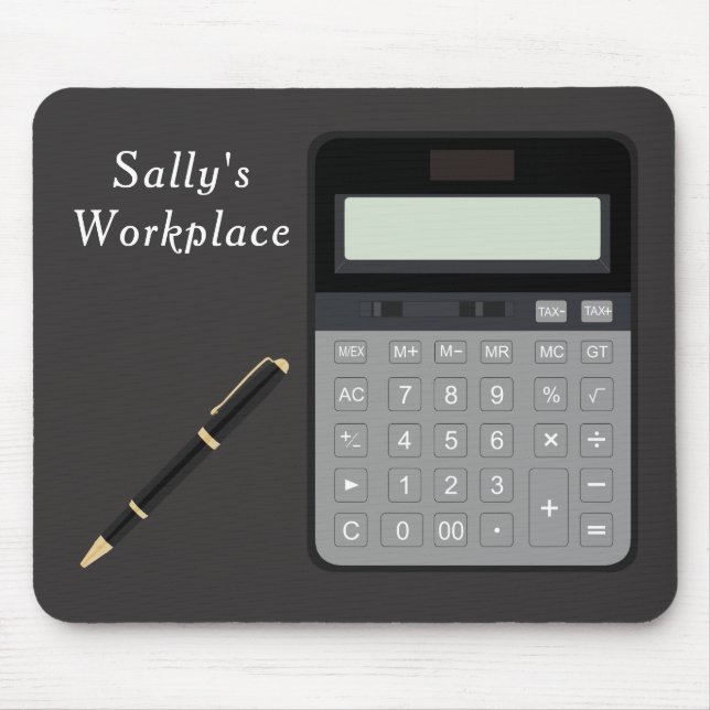 Kalkylator och pennmussla musmatta (Framsidan)