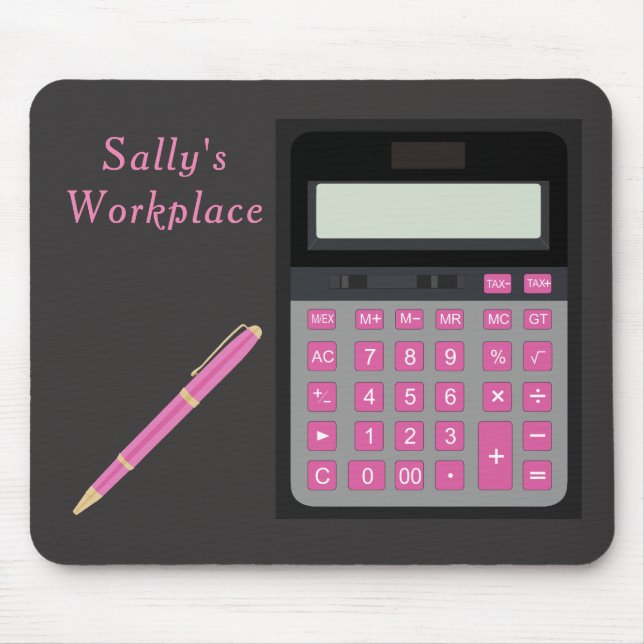 Kalkylator och pennmussla musmatta (Framsidan)