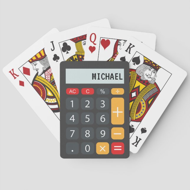 Kalkylator Personlig Namn Casinokort (Baksidan)