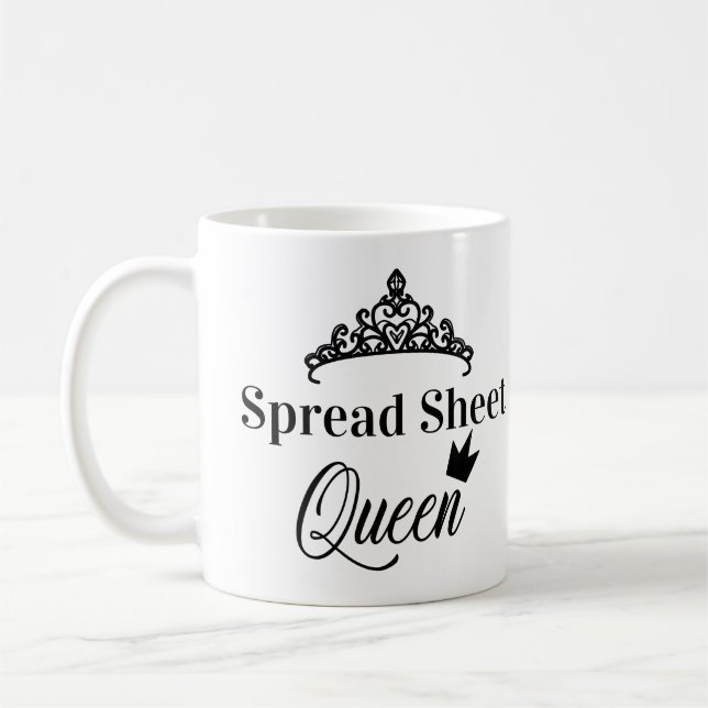 Kalkylblad drottning Funny Citat Coffee Mugg (Vänster)