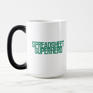 Kalkylblads Superhjälte Excel Datahantering Design Magisk Mugg