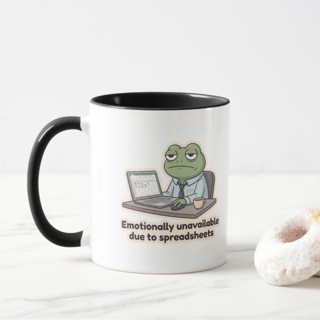 Kalkylbladsgroda Rolig Kontorsmugg Mugg (Med munk)