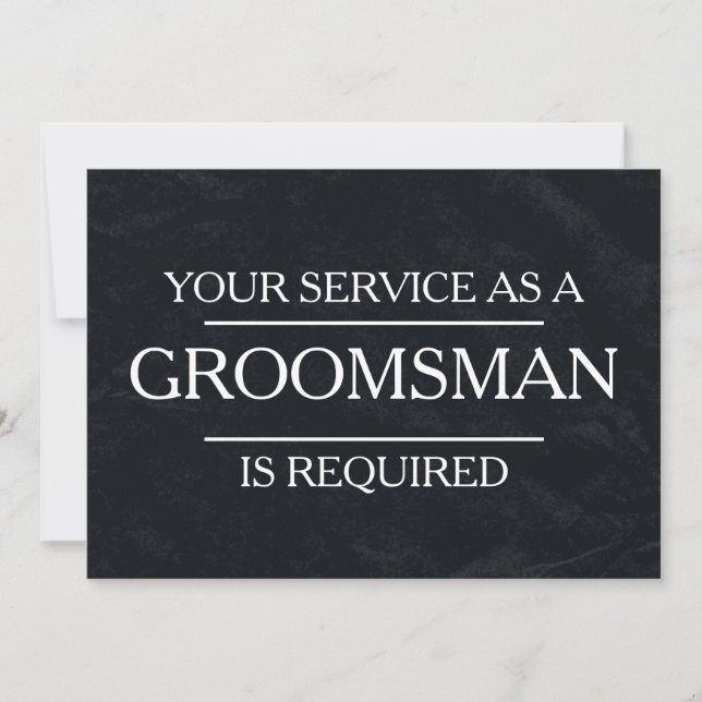 Kalkylpanel din tjänst begärs som Groomsman Inbjudningar (Framsida)