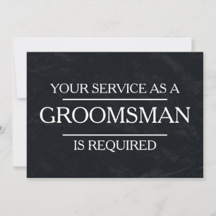 Kalkylpanel din tjänst begärs som Groomsman Inbjudningar