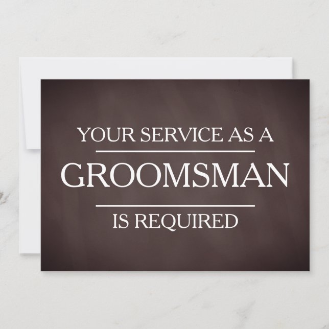 Kalkylpanel din tjänst begärs som Groomsman Inbjudningar (Framsida)