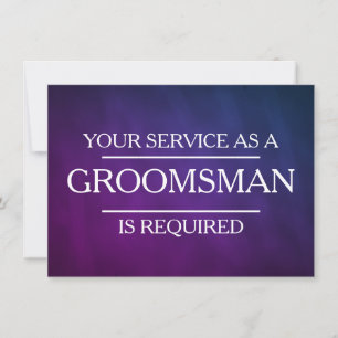 Kalkylpanel din tjänst begärs som Groomsman Inbjudningar