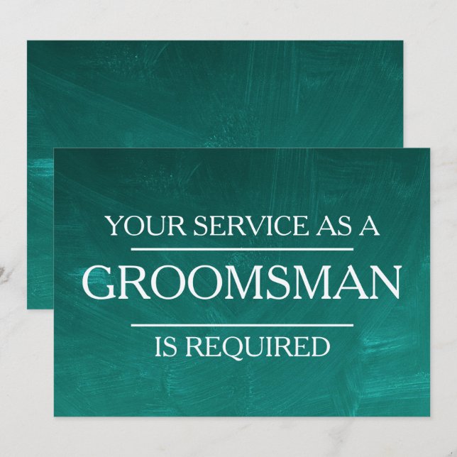 Kalkylpanel din tjänst begärs som Groomsman Inbjudningar (Fram/baksida)