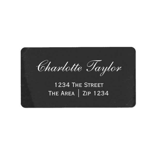 Kalkylpanel med vit text adressetikett (Framsidan)