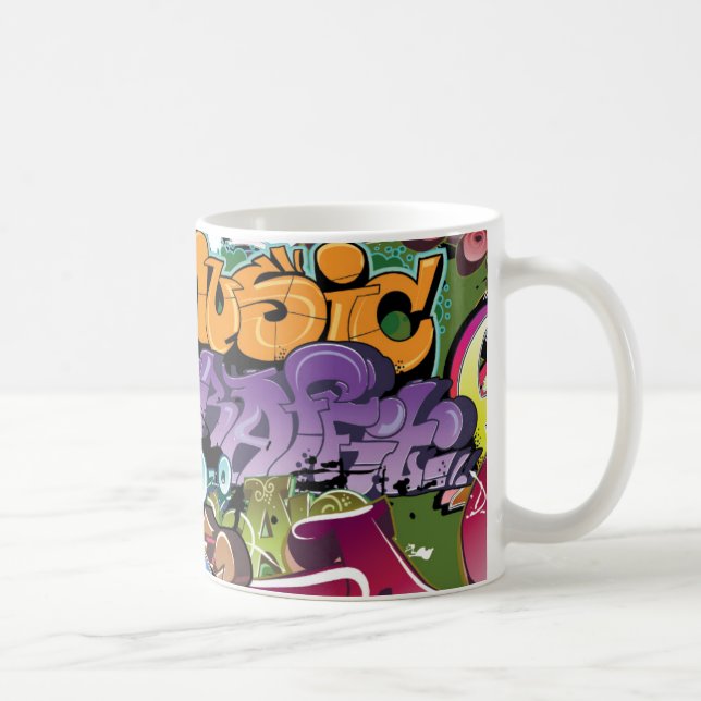 Kall abstrakt för grafittigatakonst kaffemugg (Höger)