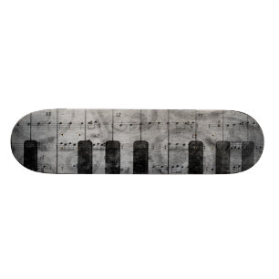 Kall antik grunge verkställer pianomusik noter skateboard bräda 20,5 cm