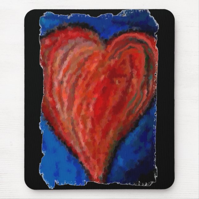 Kall Artsy hjärta för funky - romantisk mousepad Musmatta (Framsidan)
