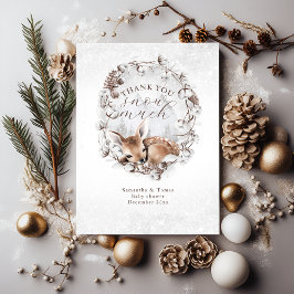 Kall av trädland utanför Winter Baby Shower Tack Kort