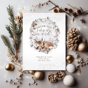Kall av trädland utanför Winter Baby Shower Tack Kort
