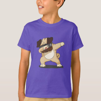 Kall badda mops med solglasögonskjortan tee shirt