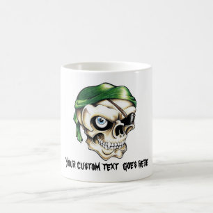 Kall bandana för skalle för pirat för kaffemugg
