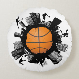 Kall basketvärld rund kudde