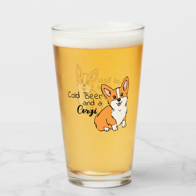 Kall Beer och Corgi Beer Glaskopp (Framsida fylld)