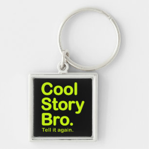 Kall berättelse Bro. Keychain Fyrkantig Silverfärgad Nyckelring