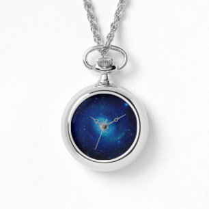 Kall blåttgalaxklocka armbandsur