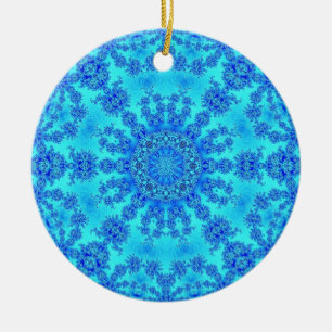 Kall blåttSnowflake Julgransprydnad Keramik