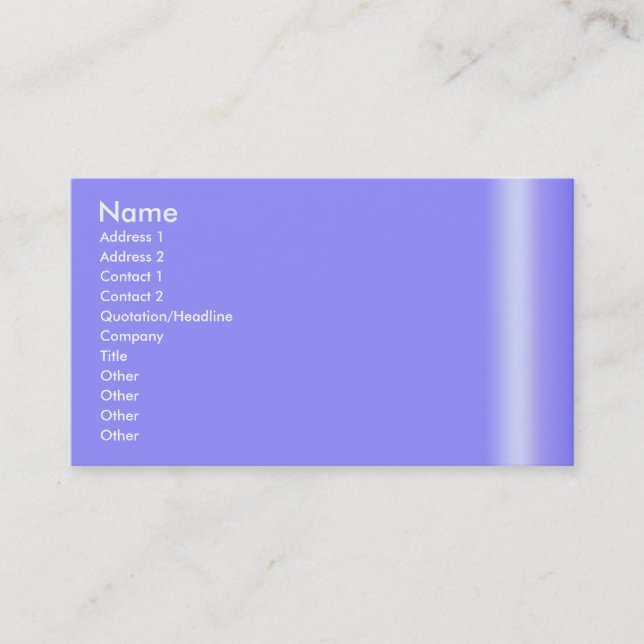 Kall blåttvisitkort visitkort (Framsida)