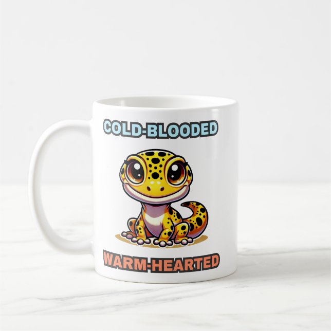 Kall-Blooded Warm-Hearted Leopard Gecko Kaffemugg (Vänster)