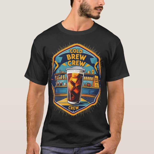 Kall Brew Crew Retro Coffee T-Shirt for Iced Kaffe (Framsida)