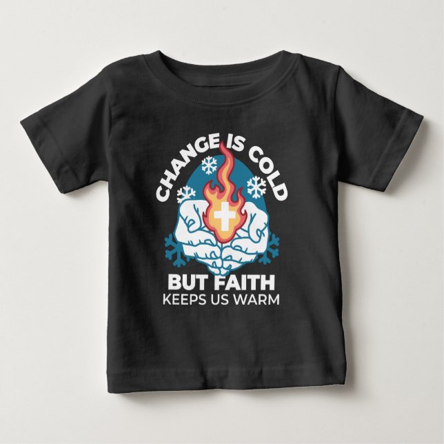 Kall Change, Faith's Fire - Motivational Christian T Shirt (Framsida)
