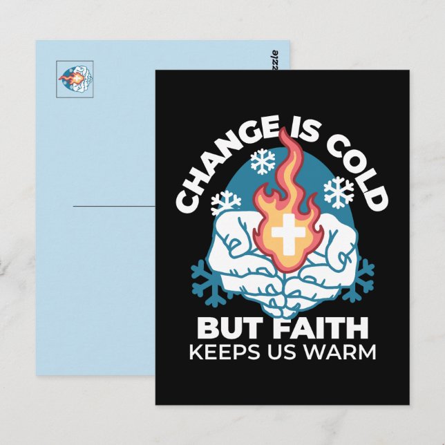 Kall Change, Faith's Fire - Motivational Christian Vykort (Fram/baksida)