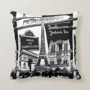 Kall Collage av fotoillustrationer av Paris Kudde