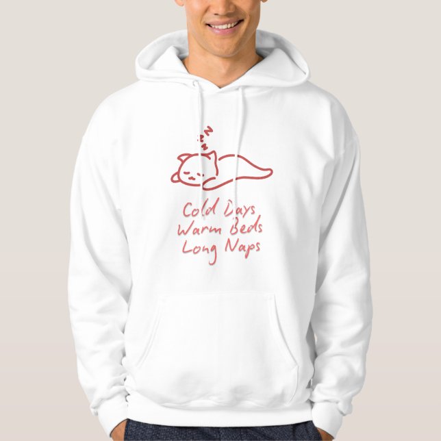 kall dagar, varma sängar, långa kranar hoodie (Framsida)